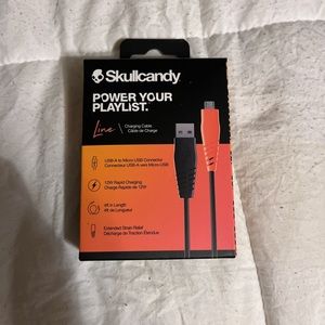 Skullcandy Line 4ft Charging Cable USB-A to Micro-USB Connector. New. Android